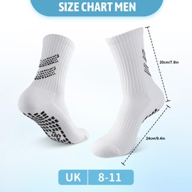 Leogony 3 Pcs Grip Socks Football for Man, Breathable Grip Socks for Football Basketball Soccer (UK 8-11)