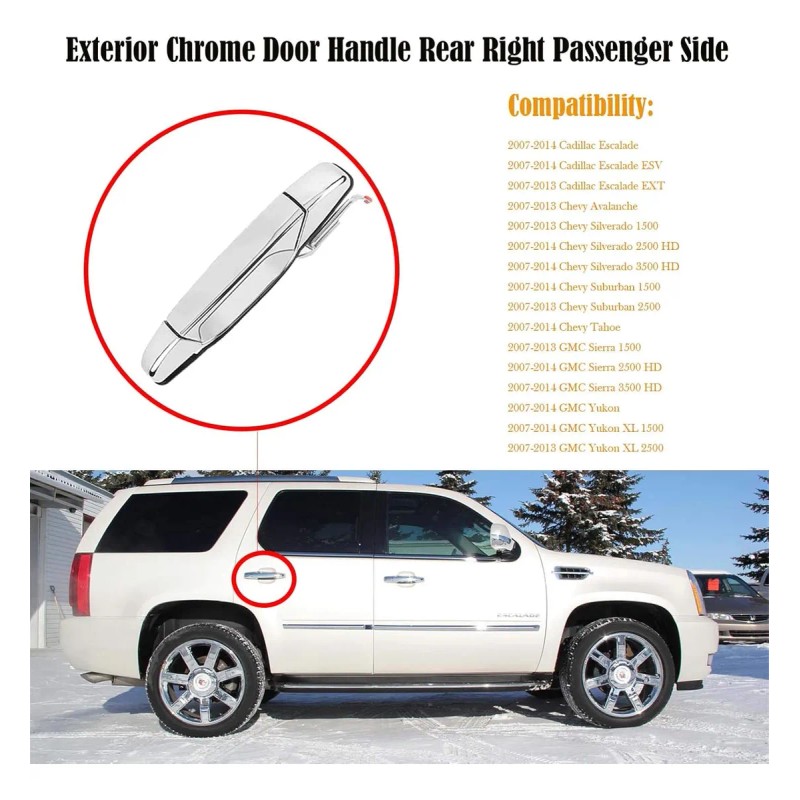 Manija Chrome Trasera Derecha Chevy Silverado Suburban Tahoe Trasera