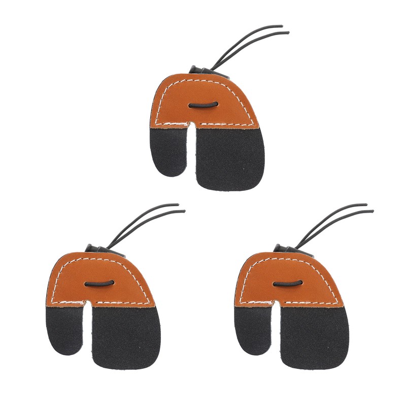 3pcs Archery Finger Tabs Thickened Double Layer PU Leather Archery