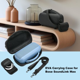 TXEsign Hard Storage Case for NEW Bose SoundLink Max Portable Speaker, Travel Carrying Case Portable Speaker EVA Hard Protective Case with Shoulder Strap and Accessories Pocket (Case Only)