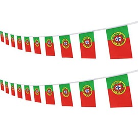 Portugal Portuguese String Banner Flag,16 ft 20 Mini Flags String, 5.5 x 8.2 Inch String Flag Banner, Indoor and Outdoor Party Decorations.