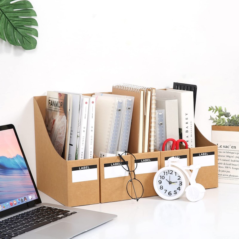 Fiyerna Foldable Desk File Holder Organizer Sturdy Cardboard Magazine Storage