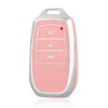 OFF WE GO Car Key Case Key Cover for Toyota Hilux Fortuner Highlander Land Cruiser Charm RAV4 Camry Prado Innova Key Cover Key Box Key Protection Case Pink Silver