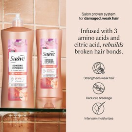 Suave Bonding Infusion Repairing Conditioner 2-Size Bundle, Intense Moisture Restores Shine & Resilience to Weak, Damaged Hair
