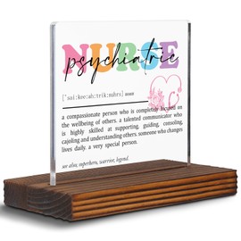 Appreciation Gifts for Psychiatric Nurse Clear Desk Decorative Sign, Recognition Thank You Gift for PSYCH Nursing Students Grad, Psych Nurse Definition Clinic Office Desk Decor Plaques EDC01