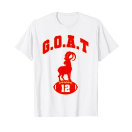 The GOAT #12 The Greatest Of All Time Distressed Design T-Shirt