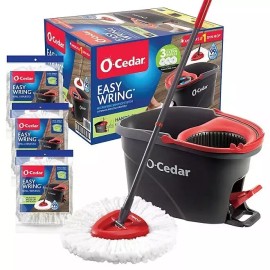 O-Cedar Easywring Microfiber Spin Mop & Bucket Floor  with 3 Extra Refill