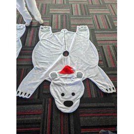 AerWo Christmas Tree Skirt 48 Inch - Large Polar Bear White Tree Skirt Faux Fur