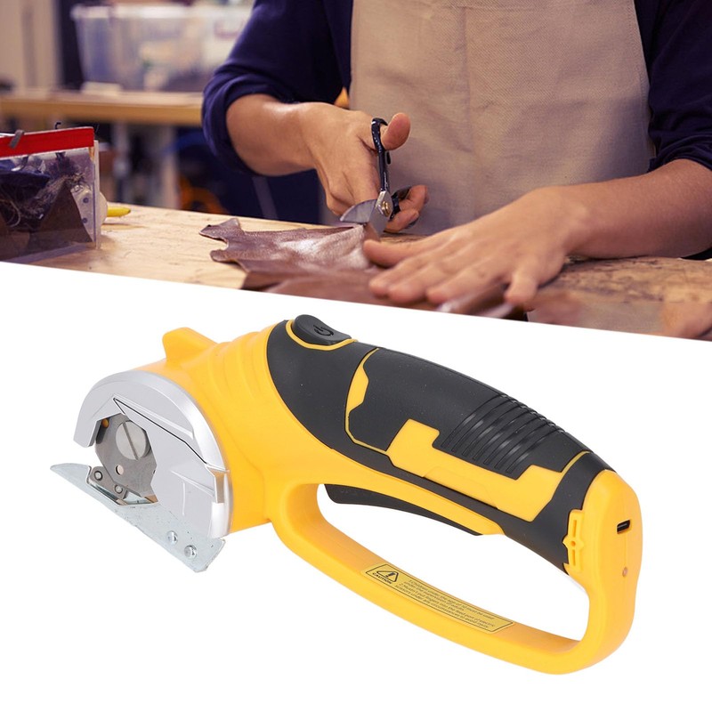 Cordless Electric Scissors, USB Handheld Fabric Cutter with Light, Rotary