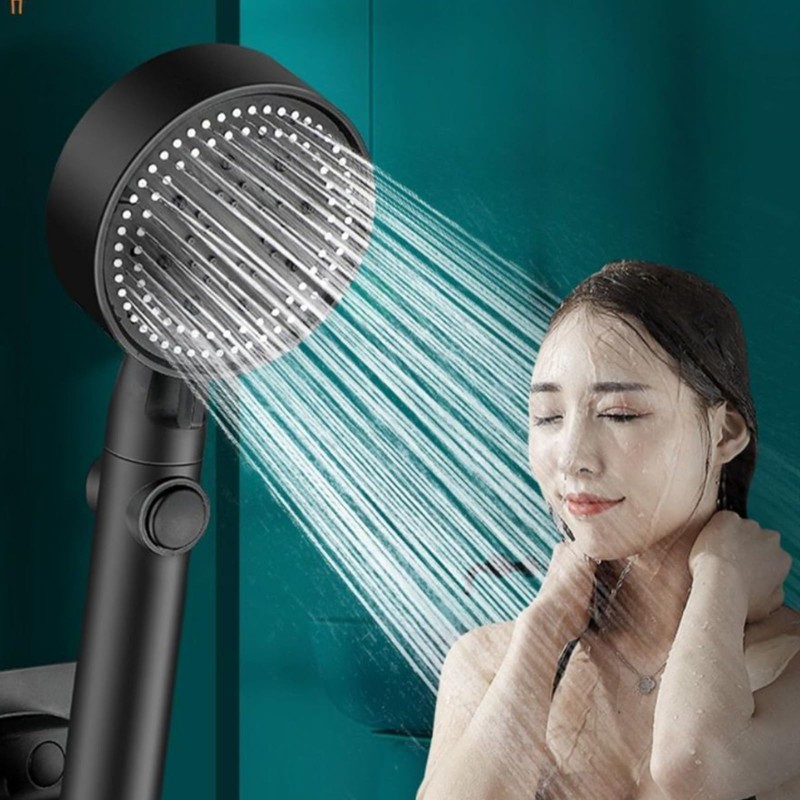 Shower Head with Hose 2 m Black Shower Head with