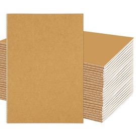 DWIYITTN 24 Pack Blank Books for Kids - 5.5"x 8.3", 60 Pages - Small Journals Bulk, Girls Notebooks for Drawing & Writing, Sketchbooks with Kraft Brown Soft Cover, Unlined Paper, A5 Travel Size