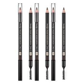 Misha Missha Smudgeproof Wood Eyebrow Pencil 1.47g, Dark Brown, 3 Pieces / 미샤 스머지프루프 우드 아이브로우 펜슬 1.47g, 다크 브라운, 3개