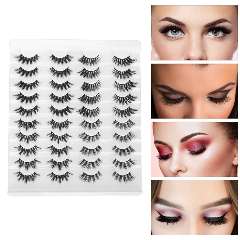 20 Pairs Mixed Half Eye False Lashes High Imitation 6D