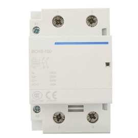 Oumefar Electrical AC Contactor, Ultra-Silent Modular Contactor 100A 2 Pole BVH8-100 Household AC Contactor for Building Electrical Control Fields, Universal Circuit Control DIN Rail Mount(AC230V)