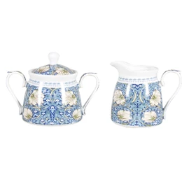 PNC William Morris Blue Sugar and Creamer Set