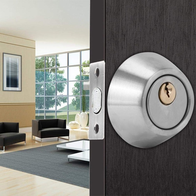 Sonew Security Door Lock, Single Cylinder Stainless Steel Anti-Theft Door