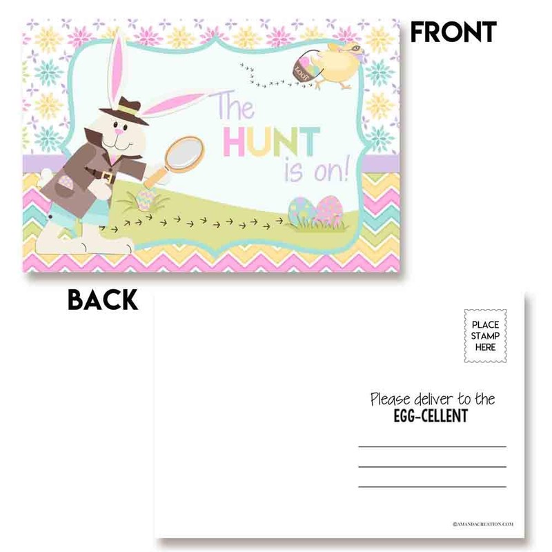 Cute Easter Themed Blank Postcards To Send To Friends &