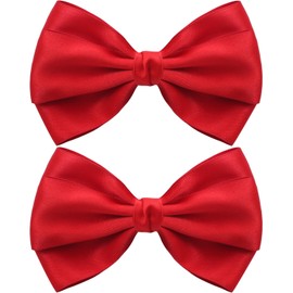 Zolyco Large Big 6 Inch Hair Bows Thick Ribbon Boutique Alligator Clips Hair Accessories for Women Girls Toddlers Kids Teens 2 Pcs(Red)