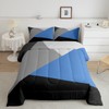 Erosebridal Geometric Comforter Set Twin Size Boys Blue Dark Grey