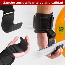 DQST Gancho con Muñequera para GYM, Straps para Gym para Levantamiento de Pesas, Straps de Gancho con Muñequera para hombres mujeres, Adecuada para Levantamiento de Pesas, Dominadas, Peso Muerto.