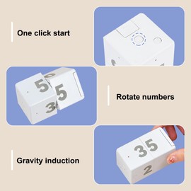 Pomodoro Timer, Productivity Cube Timer Rotating Preset Countdown Timer Study Timer with Sensor Design for Working Studying Exercising Cooking