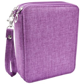 Gullor Large Capacity 3 Layers Pencil Bag Pencil Holder Organizer - 78 Slots for Colored Pencils, Purple