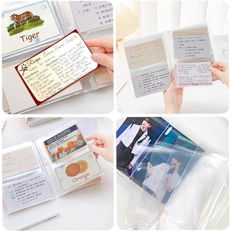 BetterJonny 160 Count Index Card Organizer, 40 Transparent Clear Pockets