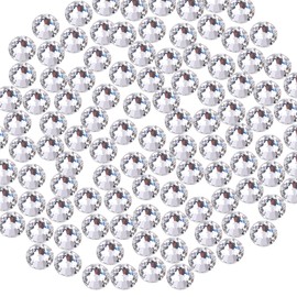 Briskbloom 2880PCS SS6 2MM Flatback Hotfix Rhinestone Crystals for Crafts Clothes Shoes, Round Glass Gemstones (Crystal Clear/White)