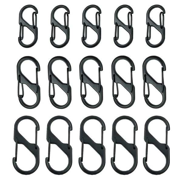 15 PCS Small Carabiner Clips, Carabiner Keyring Clip and S