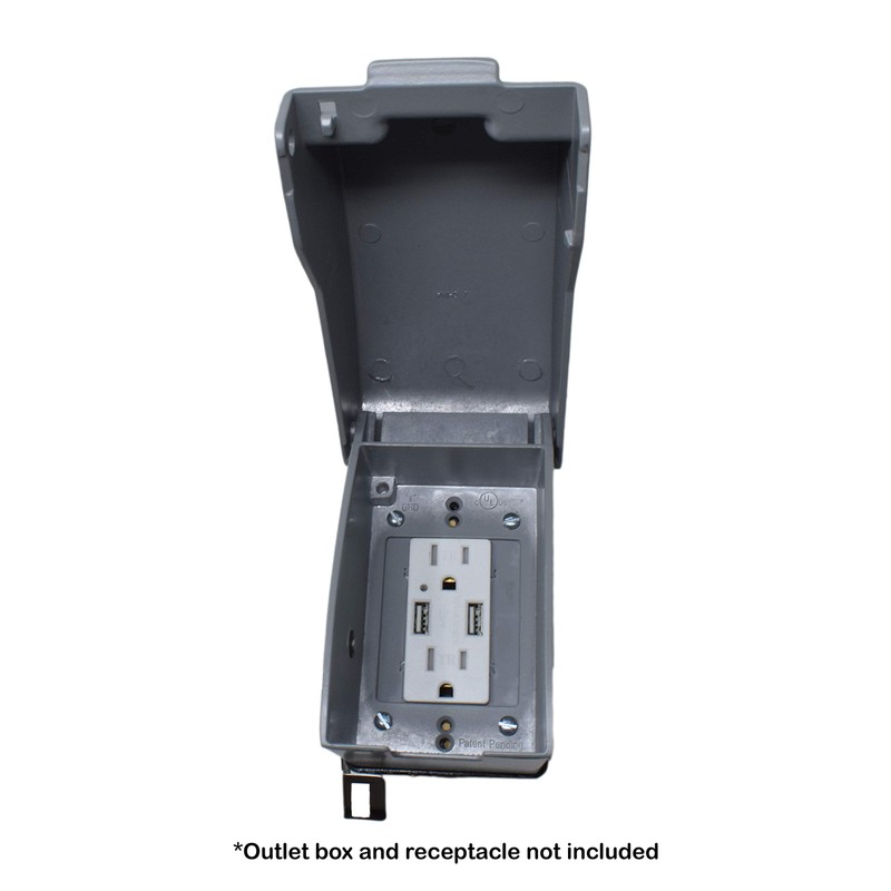 Sealproof 1-Gang Vertical Metal Weatherproof Lockable While In Use Outdoor