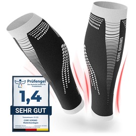 CORE GORIMO Calf Compression - Breathable - Optimal Support During Sports Thanks to Calf Compression Socks without Foot for Men and Women, black/white