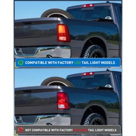 Nilight Taillight Assembly Compatible with 2013 2014 2015 2016 2017 Dodge Ram 1500 2018 Ram 2500 3500 Factory LED OE Style Passenger Side Rear Tail Light Replace Red Black