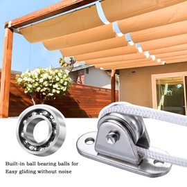 SHINICO Small Pulley Block,with Bearing Fixed Pulleys Wheel,Rope Pulley for Cord, Clothesline, Paracord 8Pack