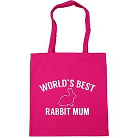 Hippowarehouse World's best rabbit mum Tote Shopping Gym Beach Bag 42cm x38cm, 10 litres