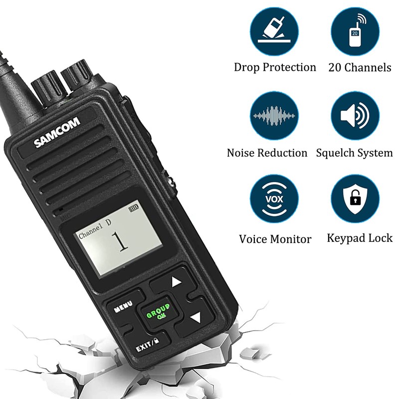 SAMCOM FPCN10A 2 Way Radios Walkie Talkies Rechargeable, 3000mAh Two-Way