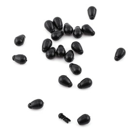 Alomejor 20 Pieces Quick Release Beads Black Fishing Line Holder Terminal Tackle Hook Left Method Connector for Boat/Carp/Pike/Bass Fishing (11mm)