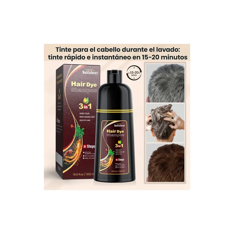 Shampoo Con Tinte Hair Dye Natural Jengibre Para Cubre Canas