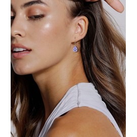 YL Drop Earrings 925 Sterling Silver cut June Birthstone Alexandrite Dangle Earrings for Women