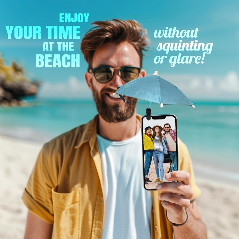 ROCKFEELTEE Phone Umbrella – Umbrella for Phone, Clip-On Sun Shade