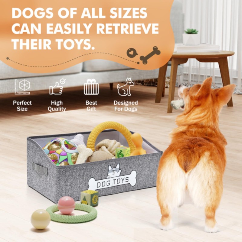Mutiearo Dog Toy Basket, Specially Designed for Dog Toy Storage,