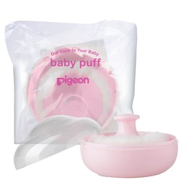 Pigeon Baby Powder Case with Puff, Pink