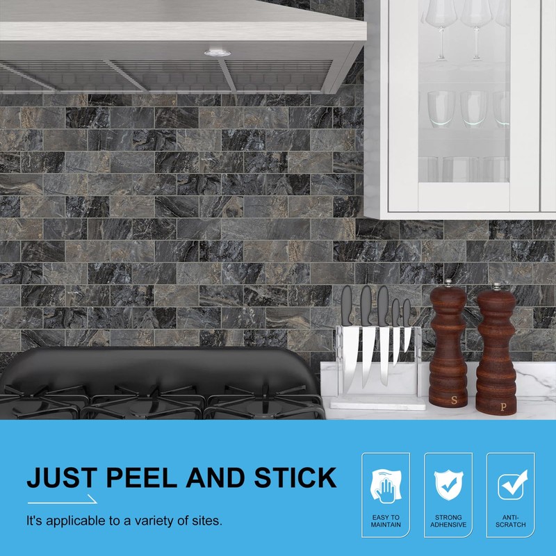 V-MOZZA 10-Sheet Peel and Stick Backsplash, Peel and Stick Wall