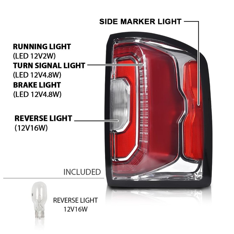 G-PLUS LED Tail Lights Fit GMC Acadia 2013-2016/Acadia Limited 2017