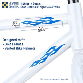 Reflective Decals Flames Set – Retro Fire Safety Sticker Kit – Flame Reflector Stickers - Seward Street Studios (Blue)