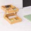 Navaris Bamboo Storage Extendable - 2 Tier Storage Box -