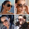 Bsreyeop Futuristic Rimless Y2K Sunglasses for Women Men Fashion Wrap
