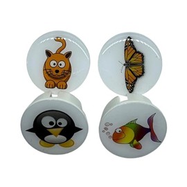 Decorative Socket® MS-468 Animal Decorative Sockets Cover High-Quality Doming Coating Lid Socket Cover for Clean Schuko Sockets Socket Strips Splash Guard Pack of 4