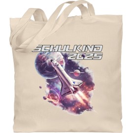 Shirtracer - Cotton Bag - First Day of School & First Day of School Gift Gym Bag - School Child 2024 Space Shuttle Galaxy Space, 1 natural white