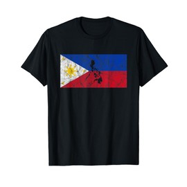 Philippine Flag Map Silhouette Philippines Travel Vacation T-Shirt