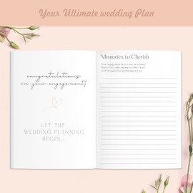 Hopbucan Wedding Planner Book and Organiser The Complete Bridal Planning Journal for Engaged Couples A5 Hardcover Notebook